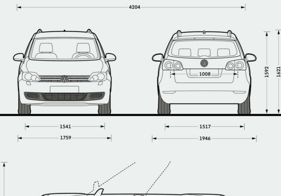 Volkswagen Golf Plus (2009) - drawings (drawings) of the car